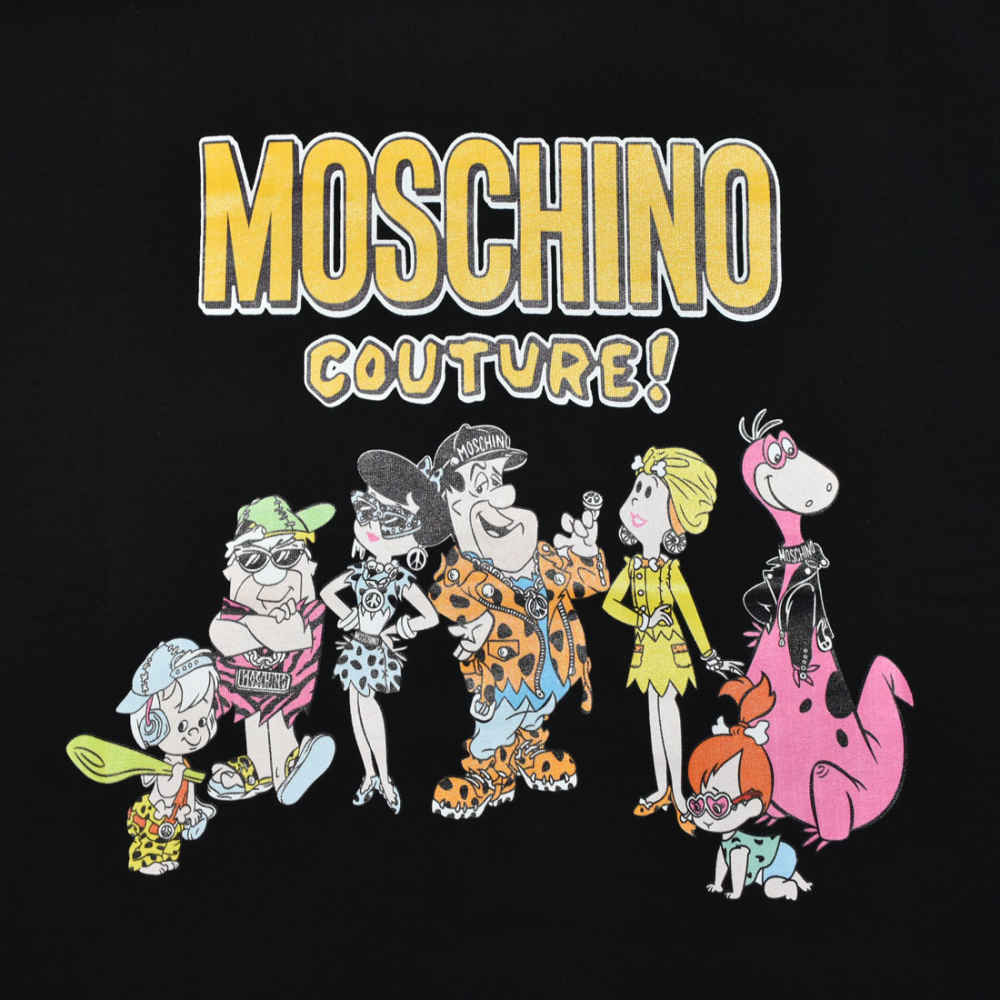 Moschino Couture Flintstone Print Black T-shirt-3
