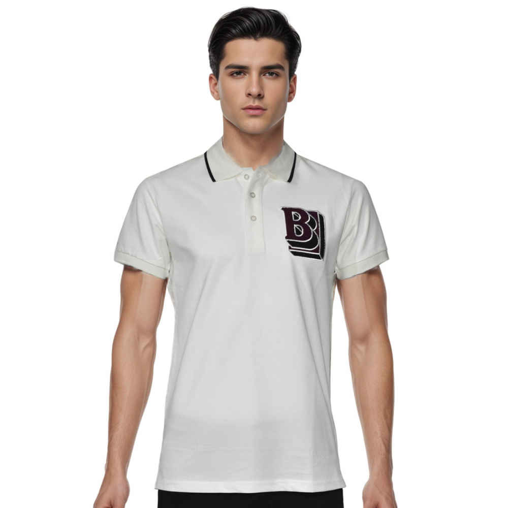 Burberry Letter Graphic White Cotton Pique T-shirt-thumb-0