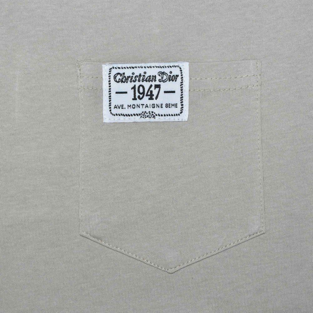 Dior Pocket Patch Brown Premium Cotton T-shirt-thumb-3