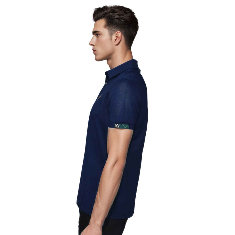 Burberry Blue Premium Luxury Polo T-shirt-2