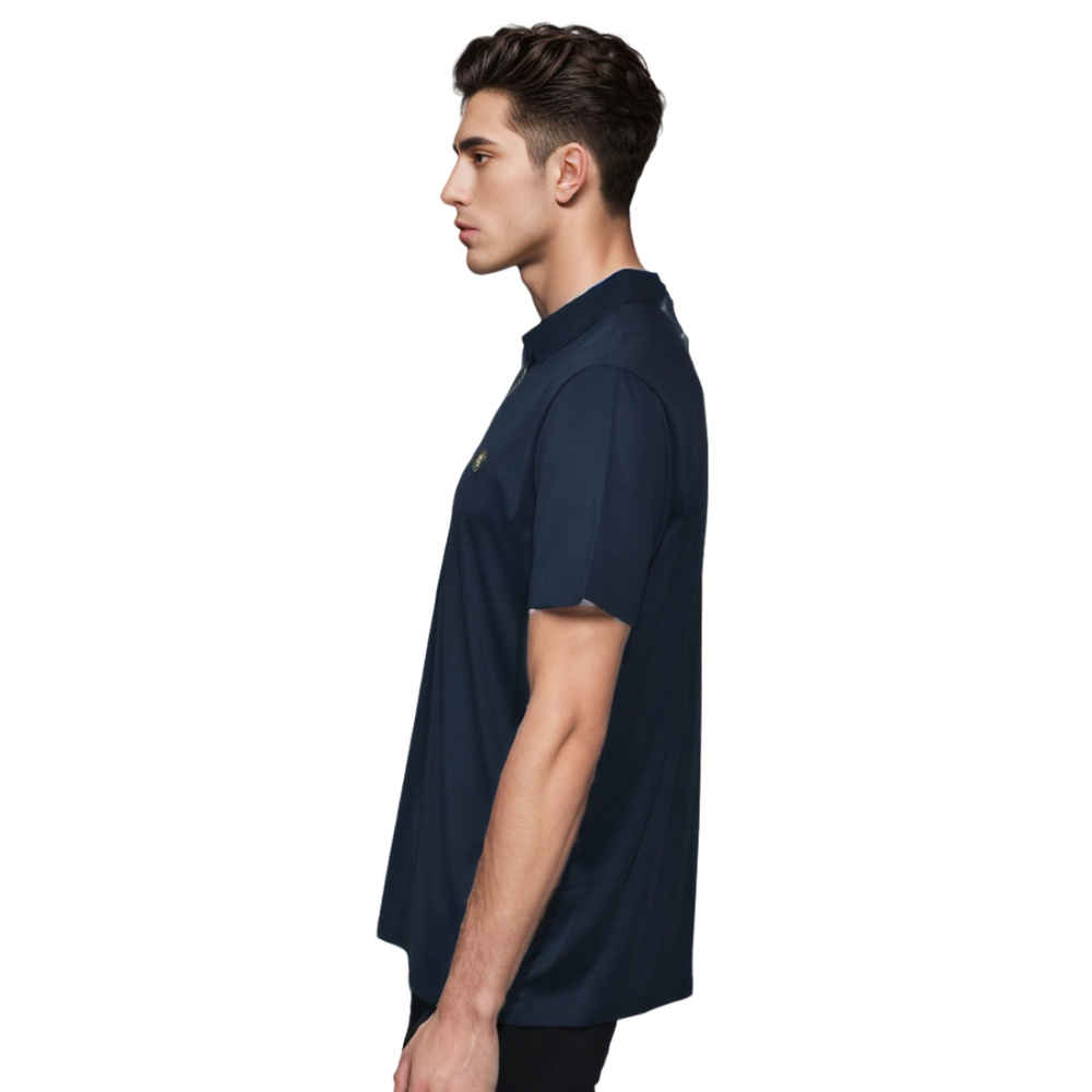 Burberry Embossed logo Navy Blue Premium T-shirt-thumb-2