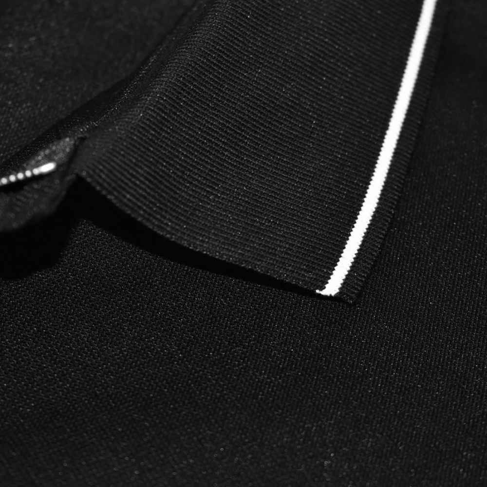 Giorgio Armani Embroidered logo Black Polo T-shirt-thumb-4