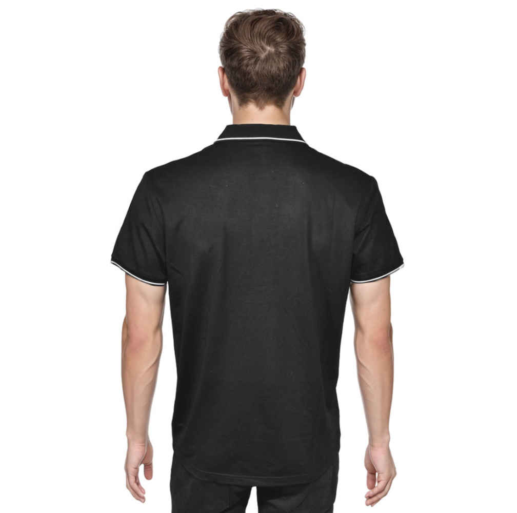 Giorgio Armani Embroidered logo Black Polo T-shirt-thumb-1