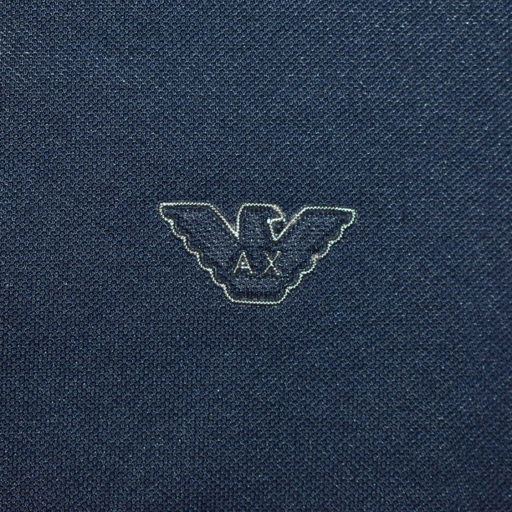 Giorgio Armani Embroidered logo Dark Blue Polo T-shirt-thumb-5