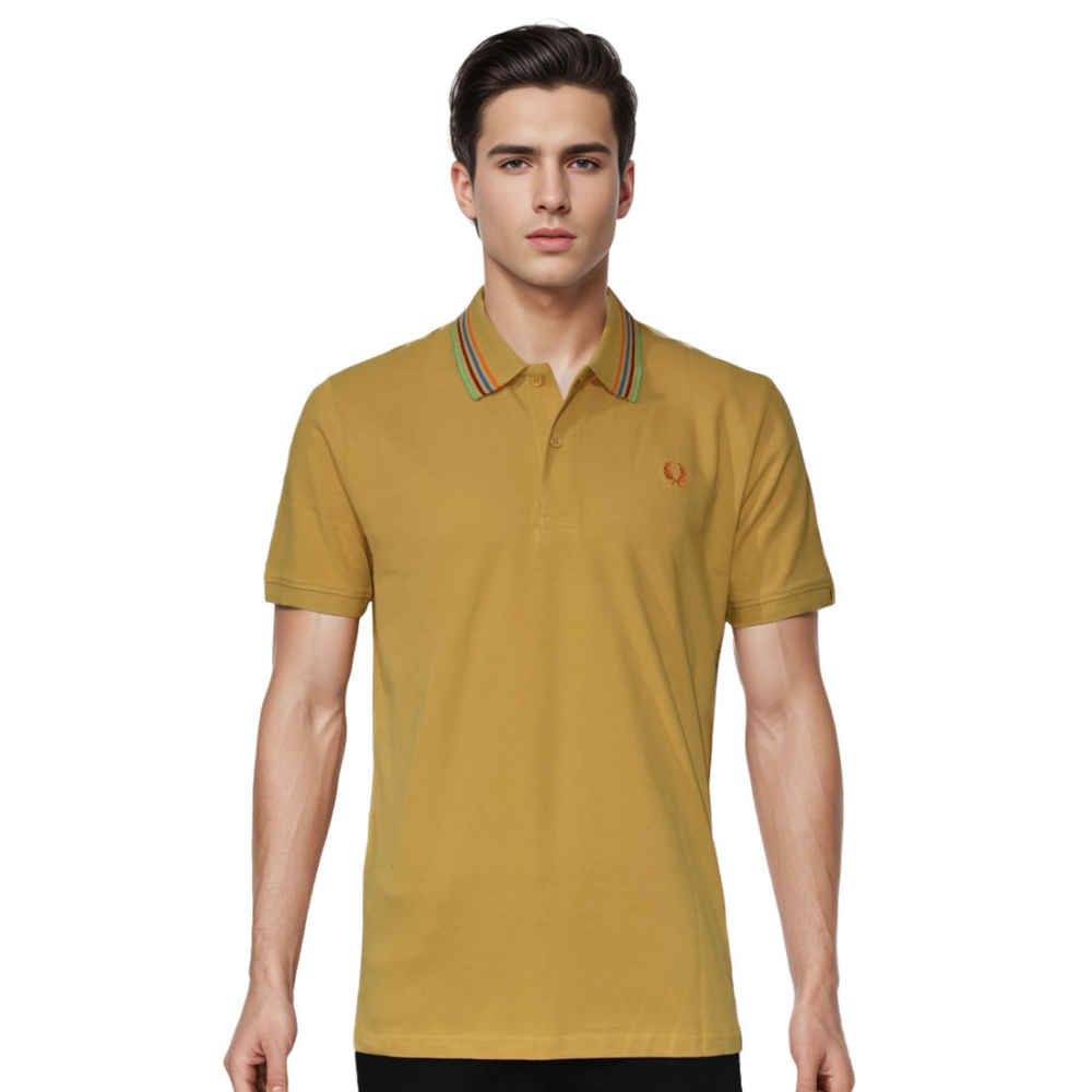 Fred Perry Embroidered logo Mustard Premium T-shirt-thumb-0