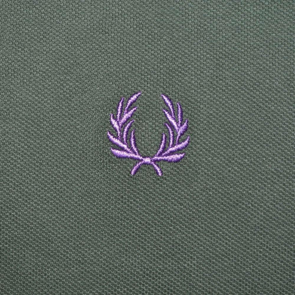 Fred Perry Embroidered logo Olive Premium T-shirt-3