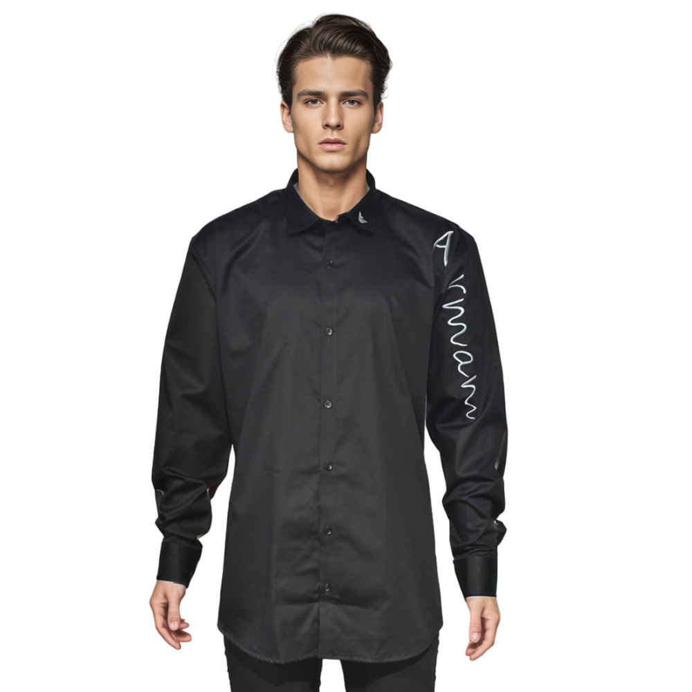 Armani Exchange Embroidered logo Black Premium Shirt-6