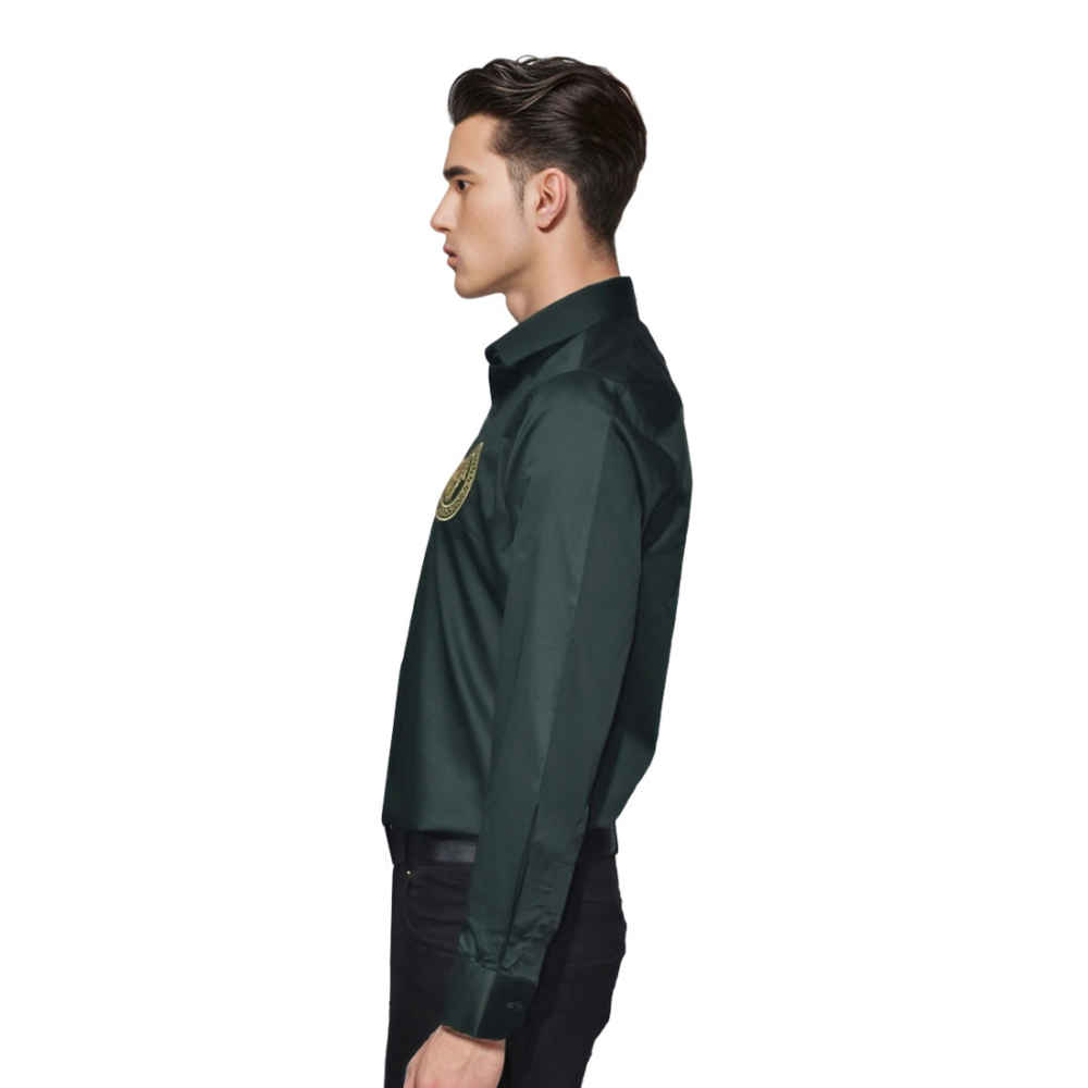 Versace Medusa Embroidered Green Premium Shirt-2