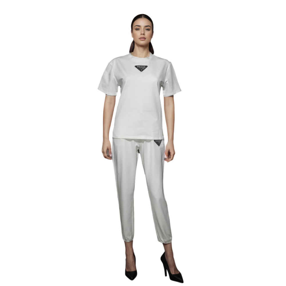 Prada Embroidered White Premium Co-ord Set-1