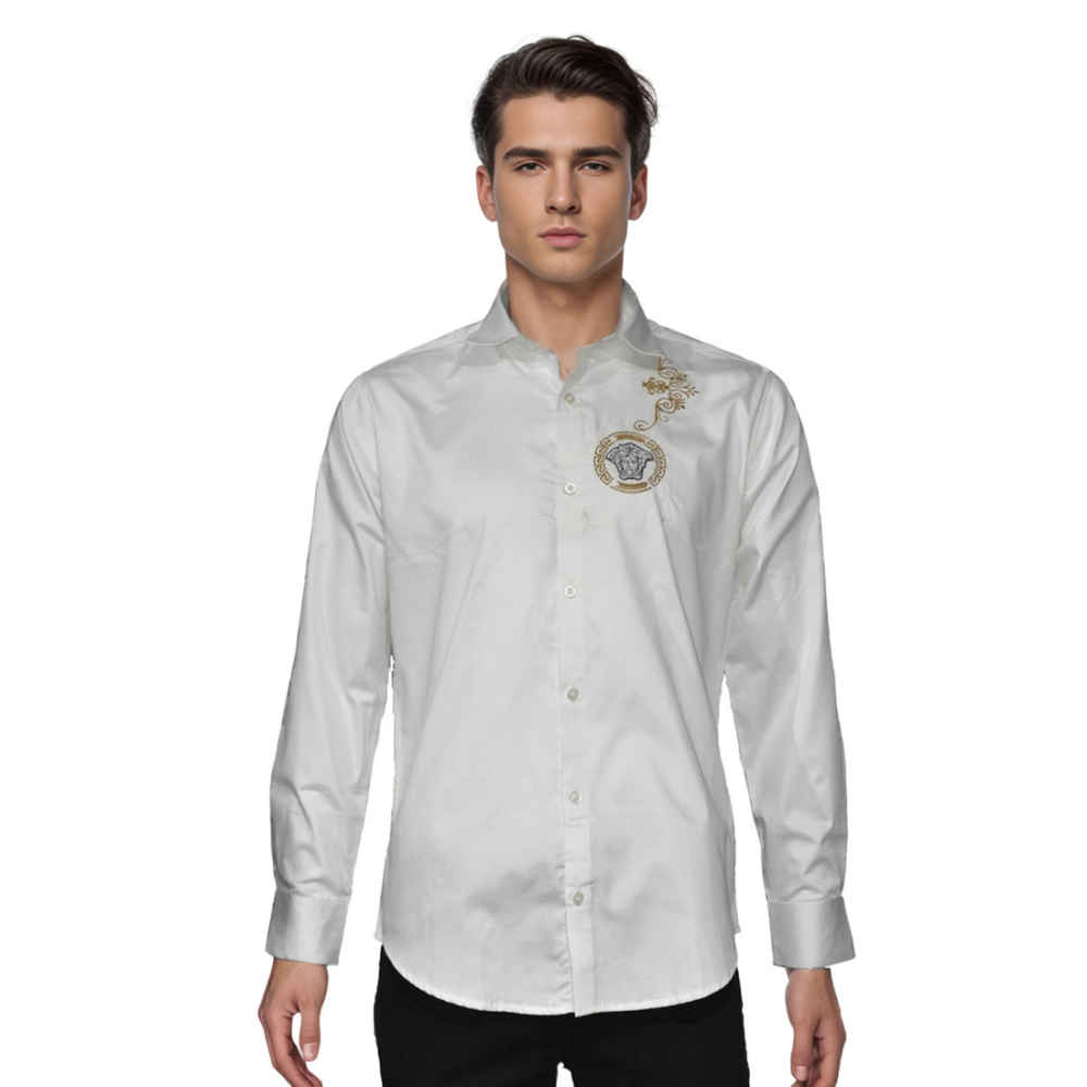 Versace Medusa Embroidered White Premium Shirt-6