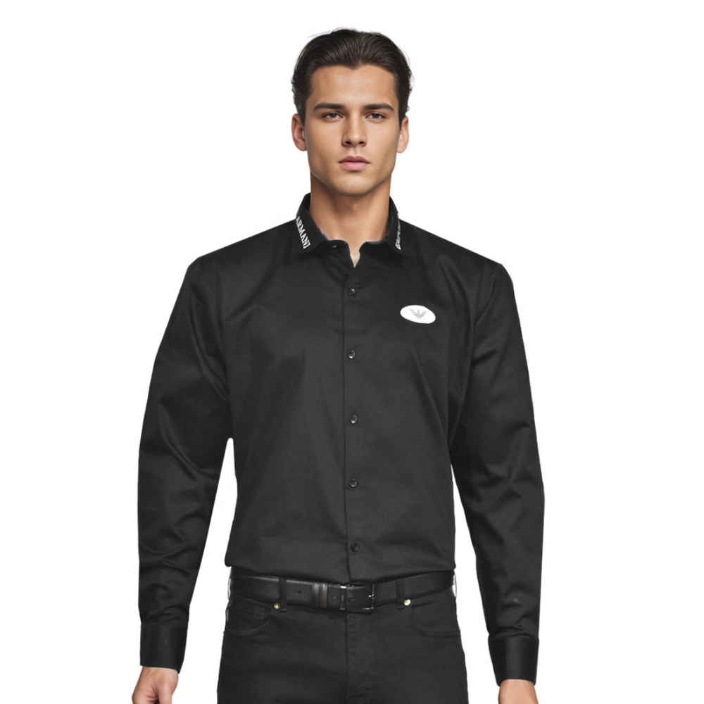 Emporio Armani logo Print Black Premium Shirt-thumb-0