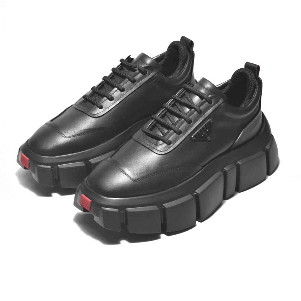 Prada Black Re-Nylon leather Sneakers-2
