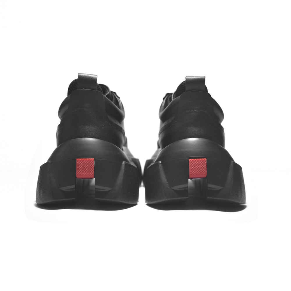 Prada Black Re-Nylon leather Sneakers-4