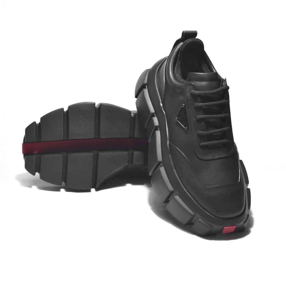 Prada Black Re-Nylon leather Sneakers-5