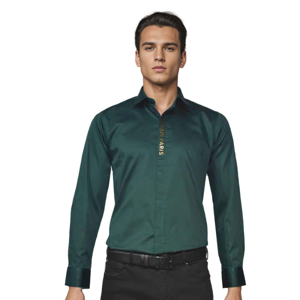 Balmain Green Premium Luxury Cotton Shirt-thumb-0