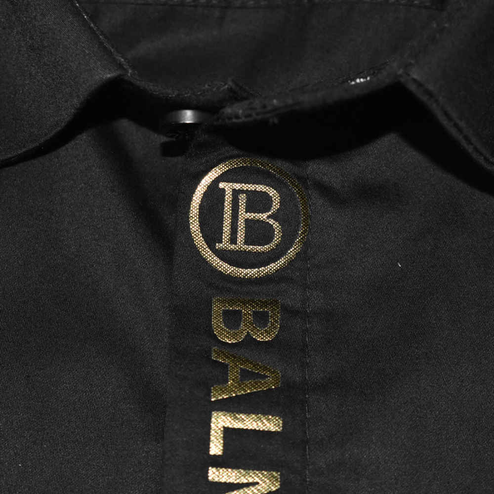 Balmain Black Premium Luxury Cotton Shirt-3