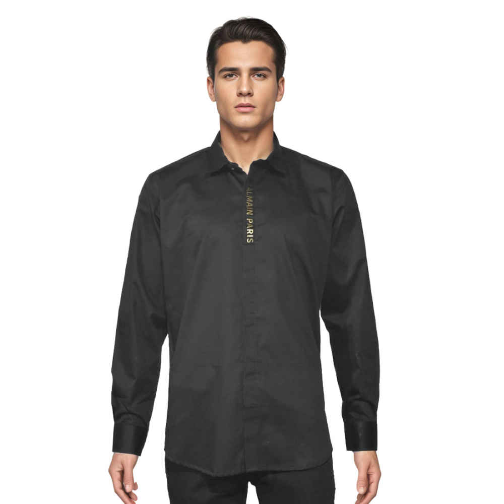 Balmain Black Premium Luxury Cotton Shirt-6