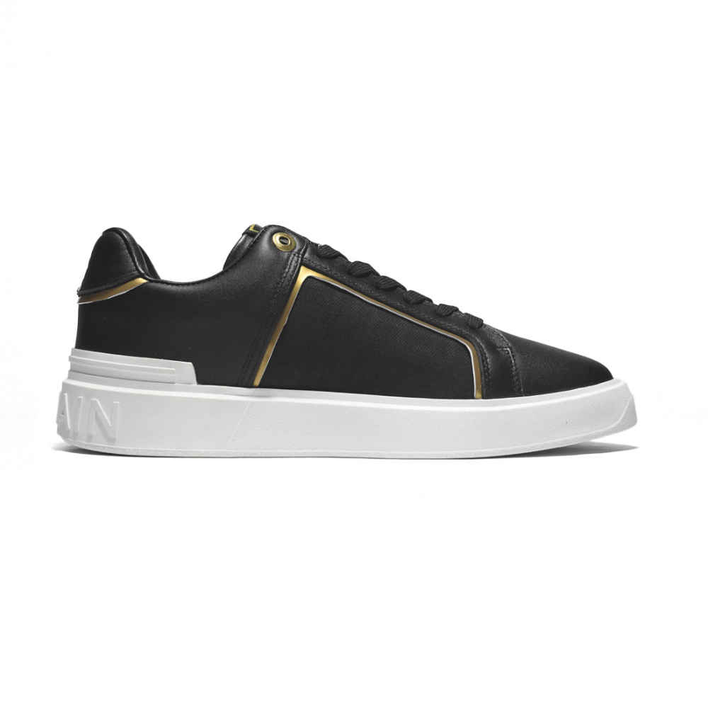 Balmain B-Court Black & White Monogram Sneakers-1