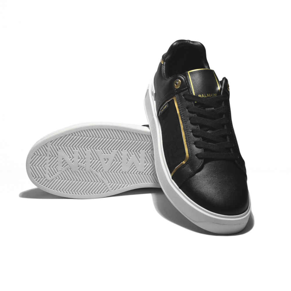Balmain B-Court Black & White Monogram Sneakers-5