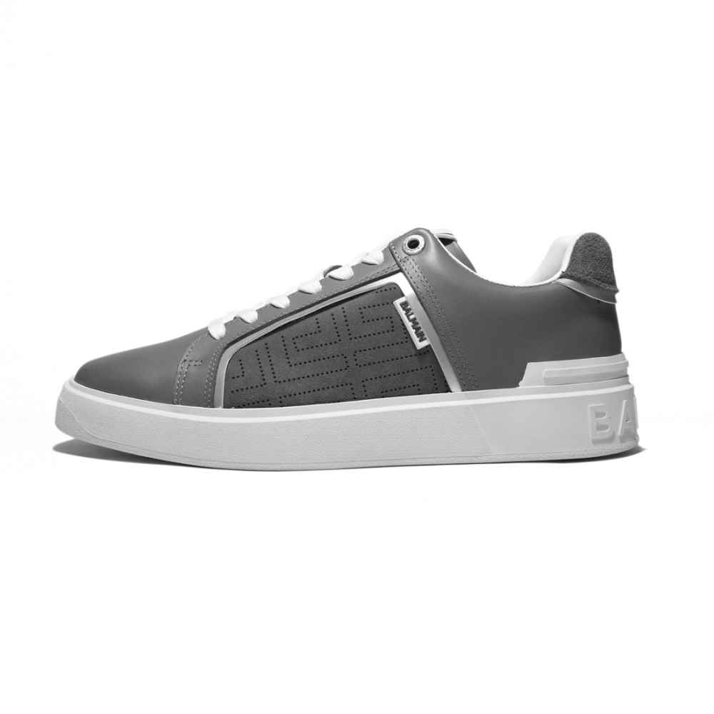 Balmain B-Court Monogram Grey Premium Sneakers-thumb-0