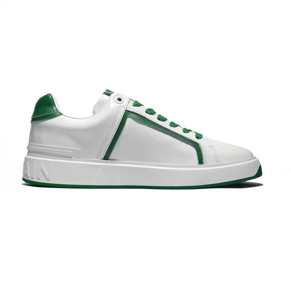 Balmain B-Court White & Green Premium Sneakers-1
