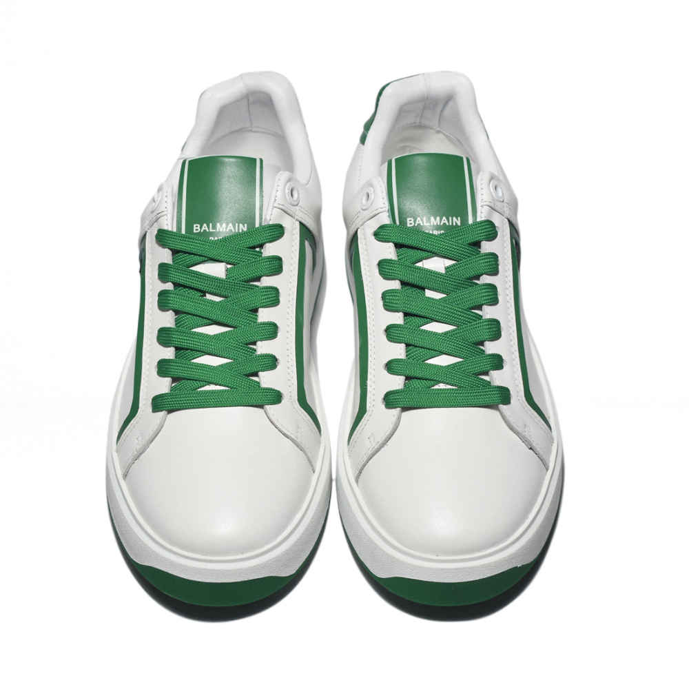 Balmain B-Court White & Green Premium Sneakers-3