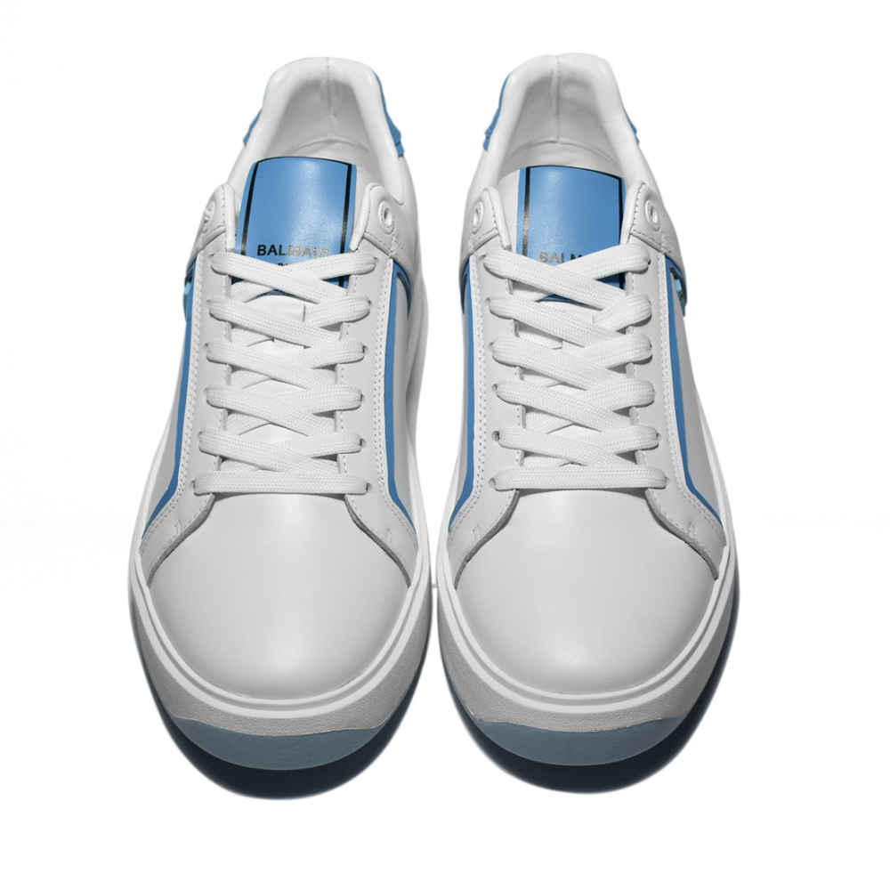 Balmain B-Court White & Blue Premium Sneakers-3