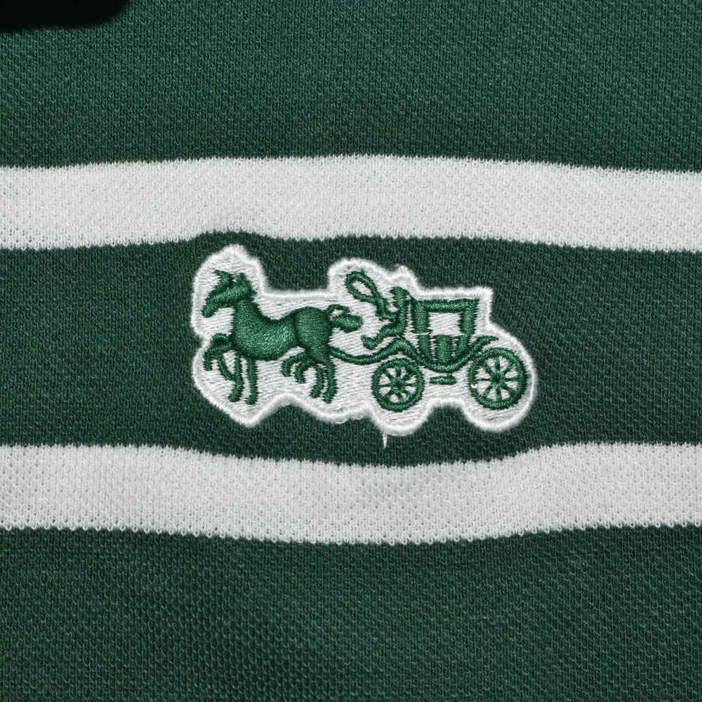 Coach Striped Pique Green Polo T-shirt-3