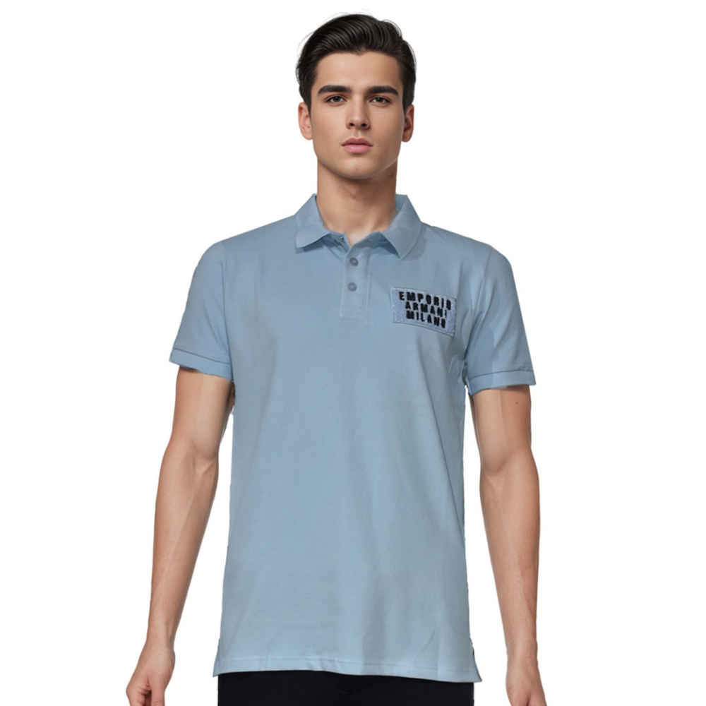 Emporio Armani Embroidered Patch Sky Blue T-shirt-thumb-0