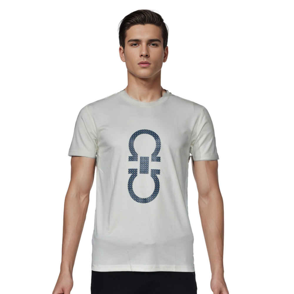 Salvatore Ferragamo White Gancini-Print T-shirt-thumb-0