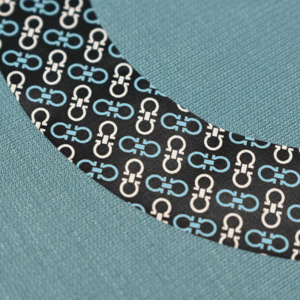 Salvatore Ferragamo Sky Blue Gancini-Print T-shirt-thumb-3