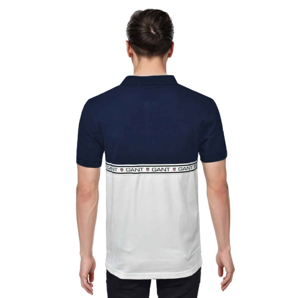 GANT Embroidery logo Navy Blue Premium Polo T-shirt-thumb-1
