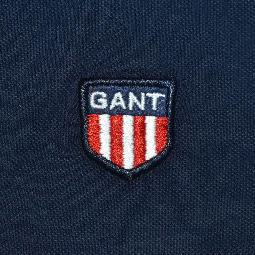 GANT Embroidery logo Navy Blue Premium Polo T-shirt-thumb-3