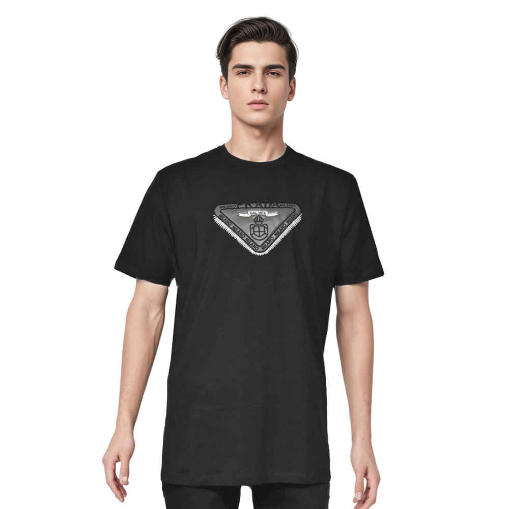 Prada Embroidered logo Black Cotton T-shirt-thumb-0