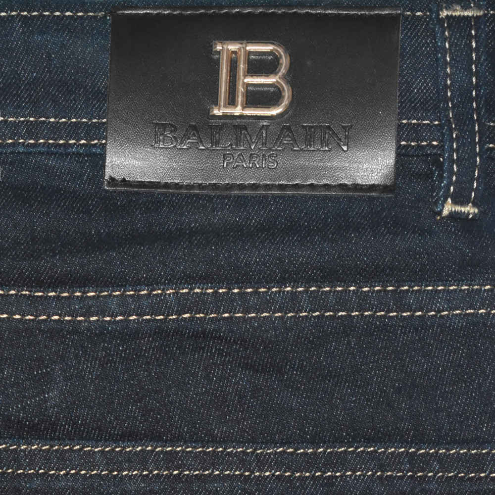 Balmain Blue Premium Logo on Pocket Jeans-4