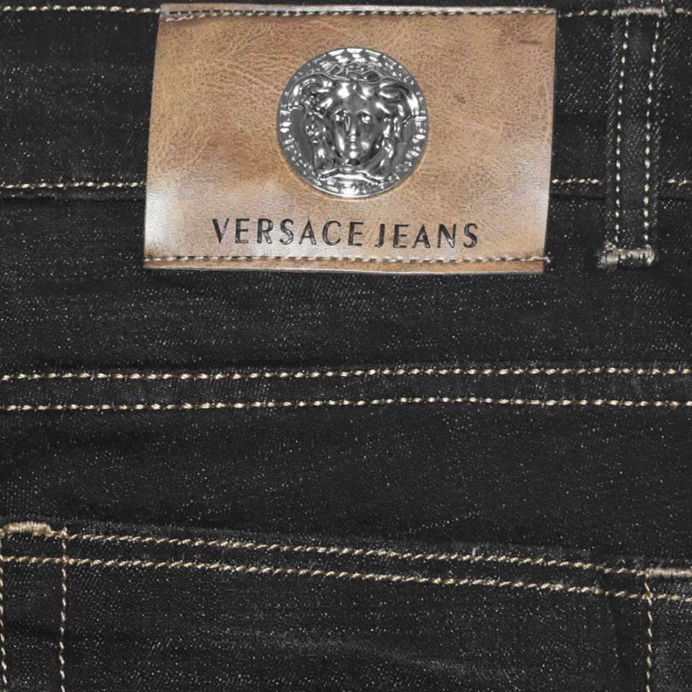 Versace Black Premium Logo Print on Pocket Jeans-4