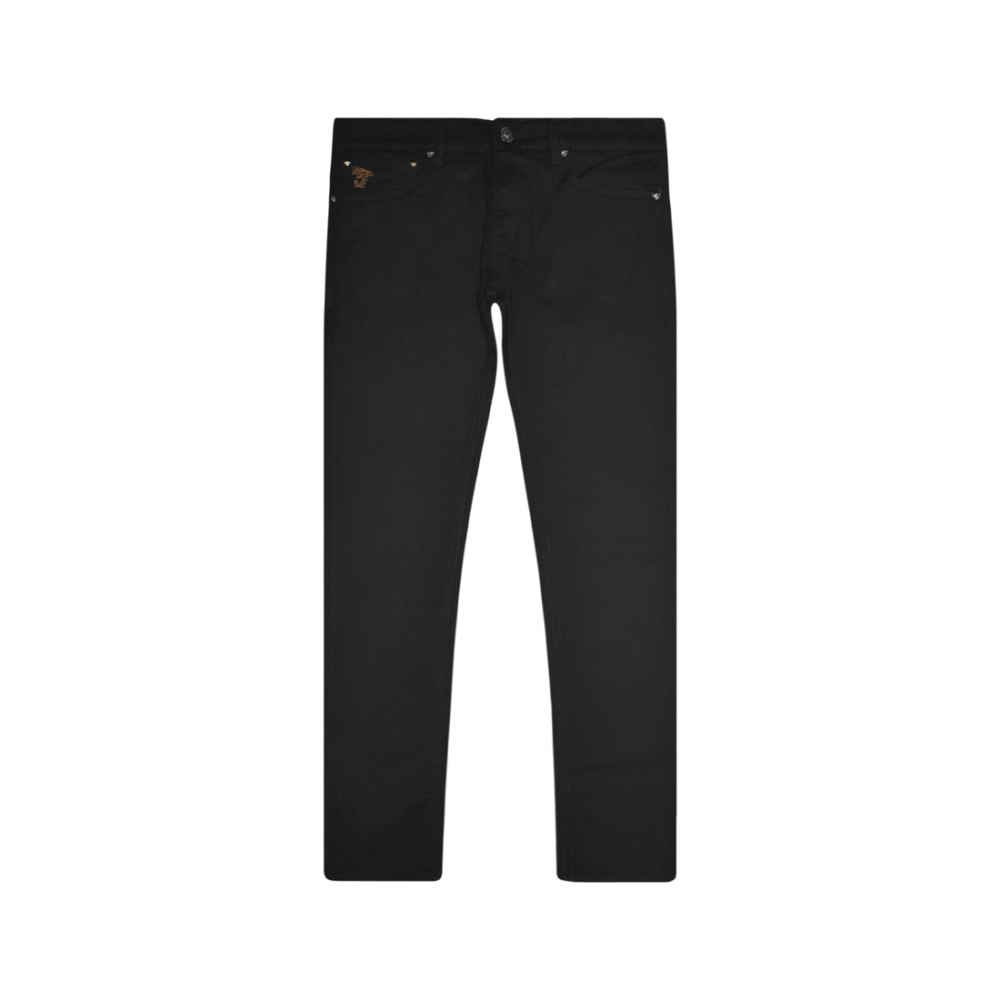 Versace Embroidered logo Black Premium Quality Jeans-thumb-0