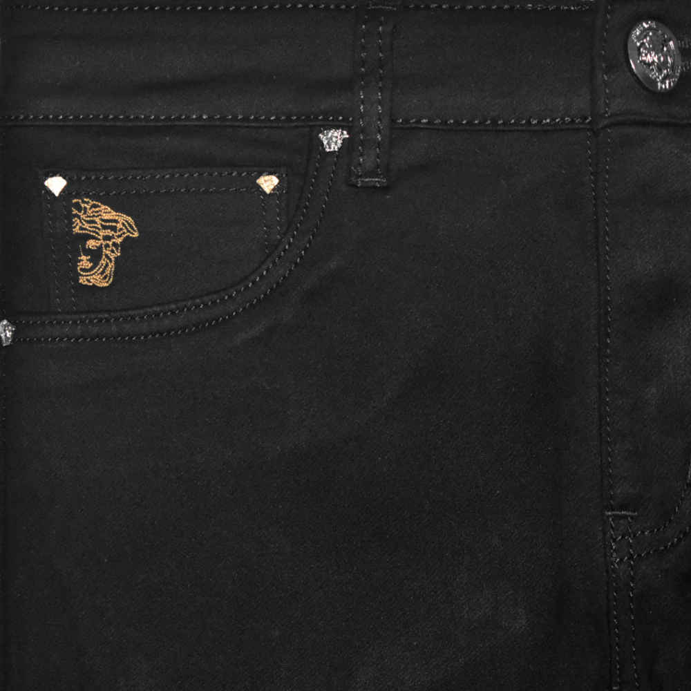 Versace Embroidered logo Black Premium Quality Jeans-thumb-2