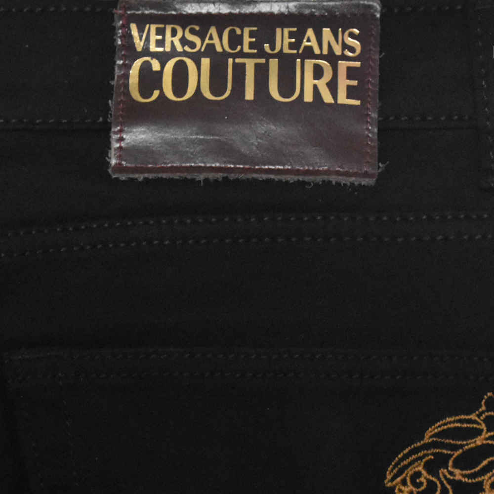 Versace Embroidered logo Black Premium Quality Jeans-thumb-4