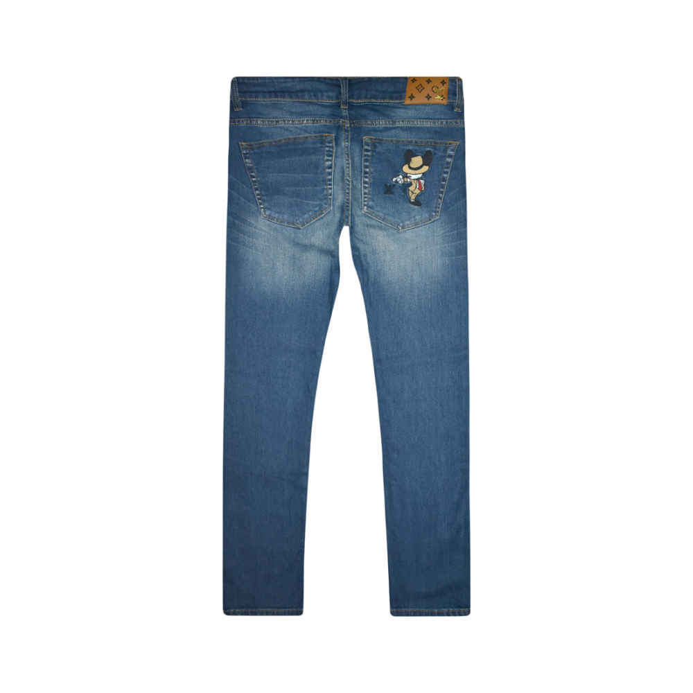 Louis Vuitton Blue Mickey Mouse Premium Jeans-thumb-5