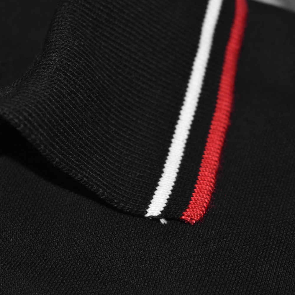 Bear Embroidered Black Polo T-shirt-thumb-4