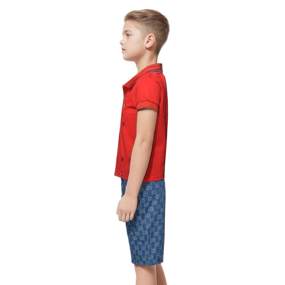 Gucci Monogram Red Premium Kids Co-ord Set-thumb-2