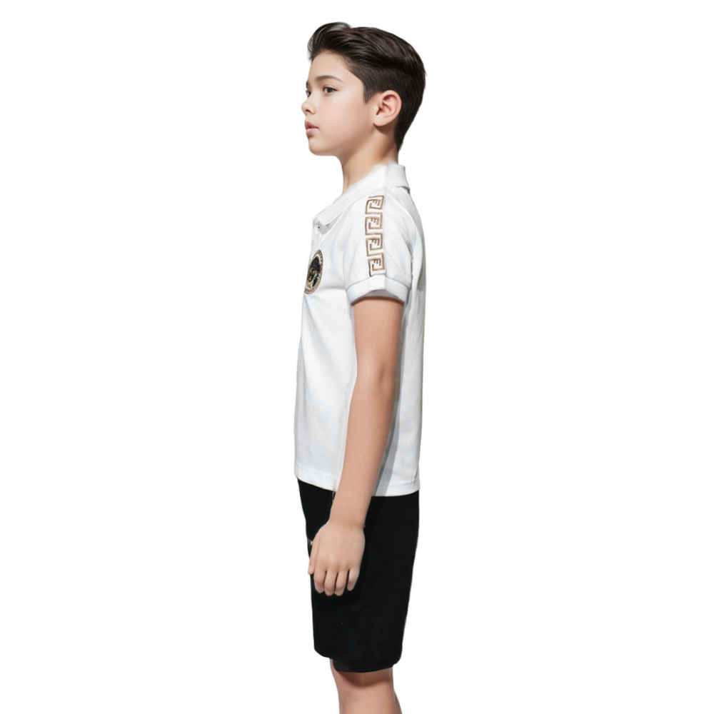 Versace Medusa Embroidered White Kids Co-ord Set-thumb-2