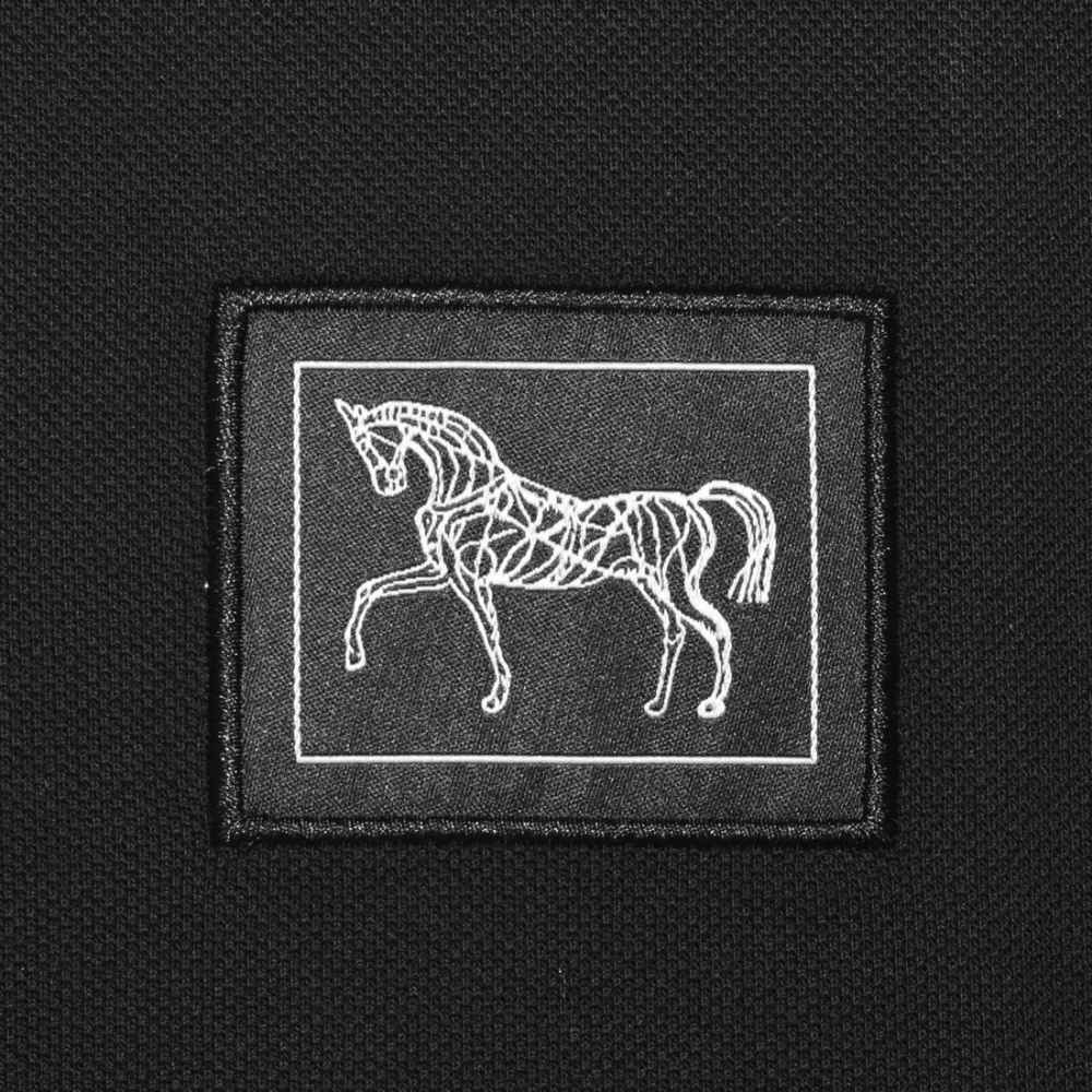 Hermes Paris logo Print Black Premium Polo T-shirt-3