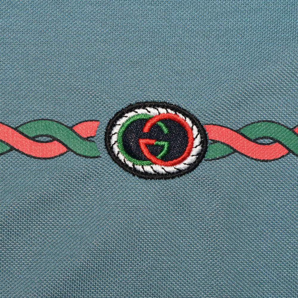 Gucci Blue Premium Quality Polo T-shirt-thumb-3