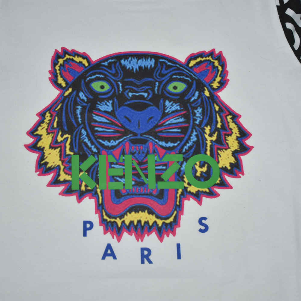 Kenzo Tiger Printed White Premium Kids Co-ord Set-thumb-3