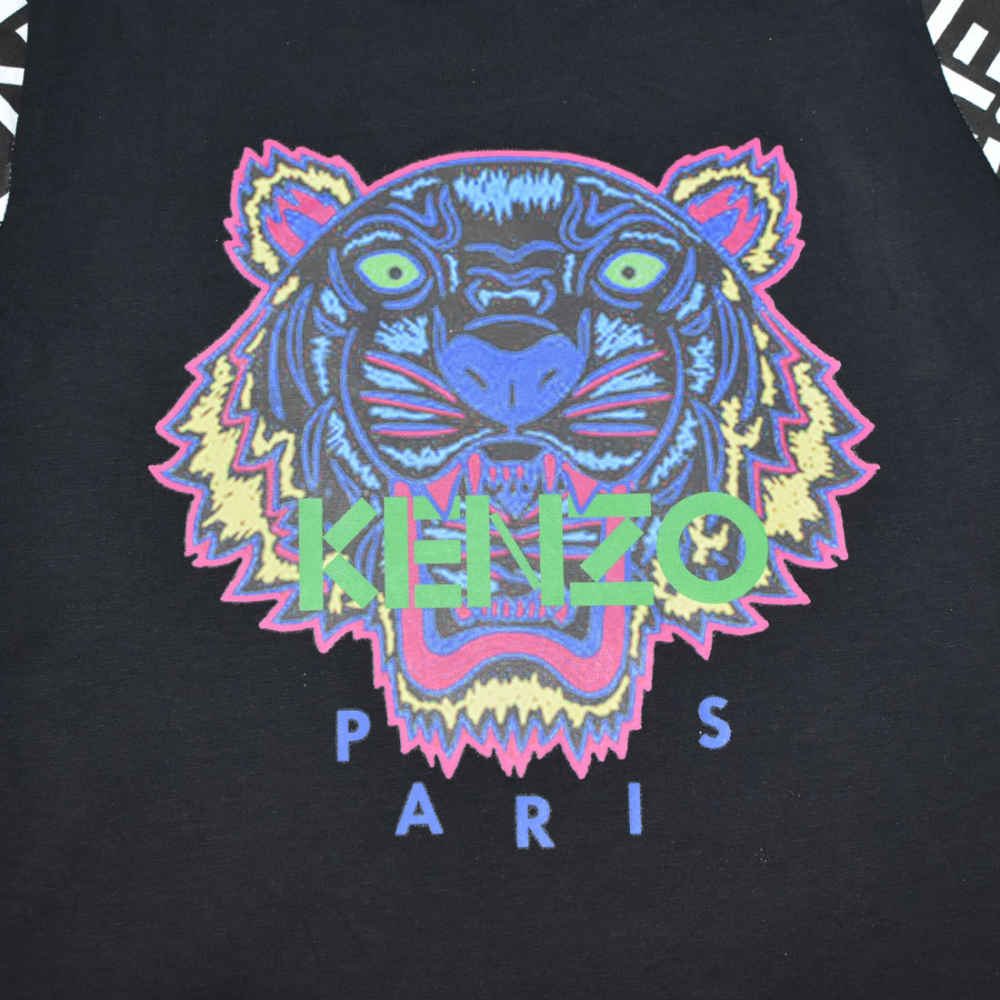 Kenzo Tiger Printed Black Premium Kids Co-ord Set-thumb-3