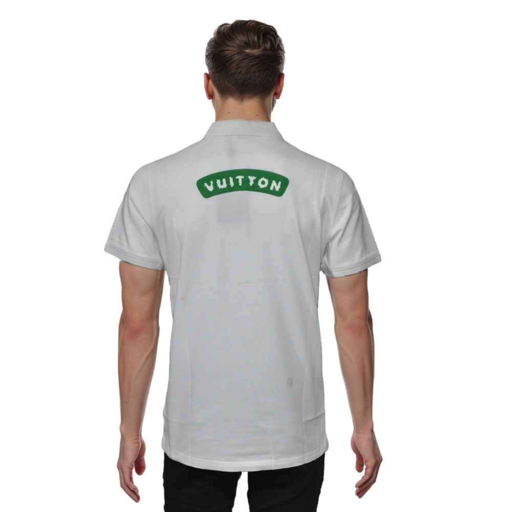 Louis Vuitton White Premium Polo T-shirt-thumb-1