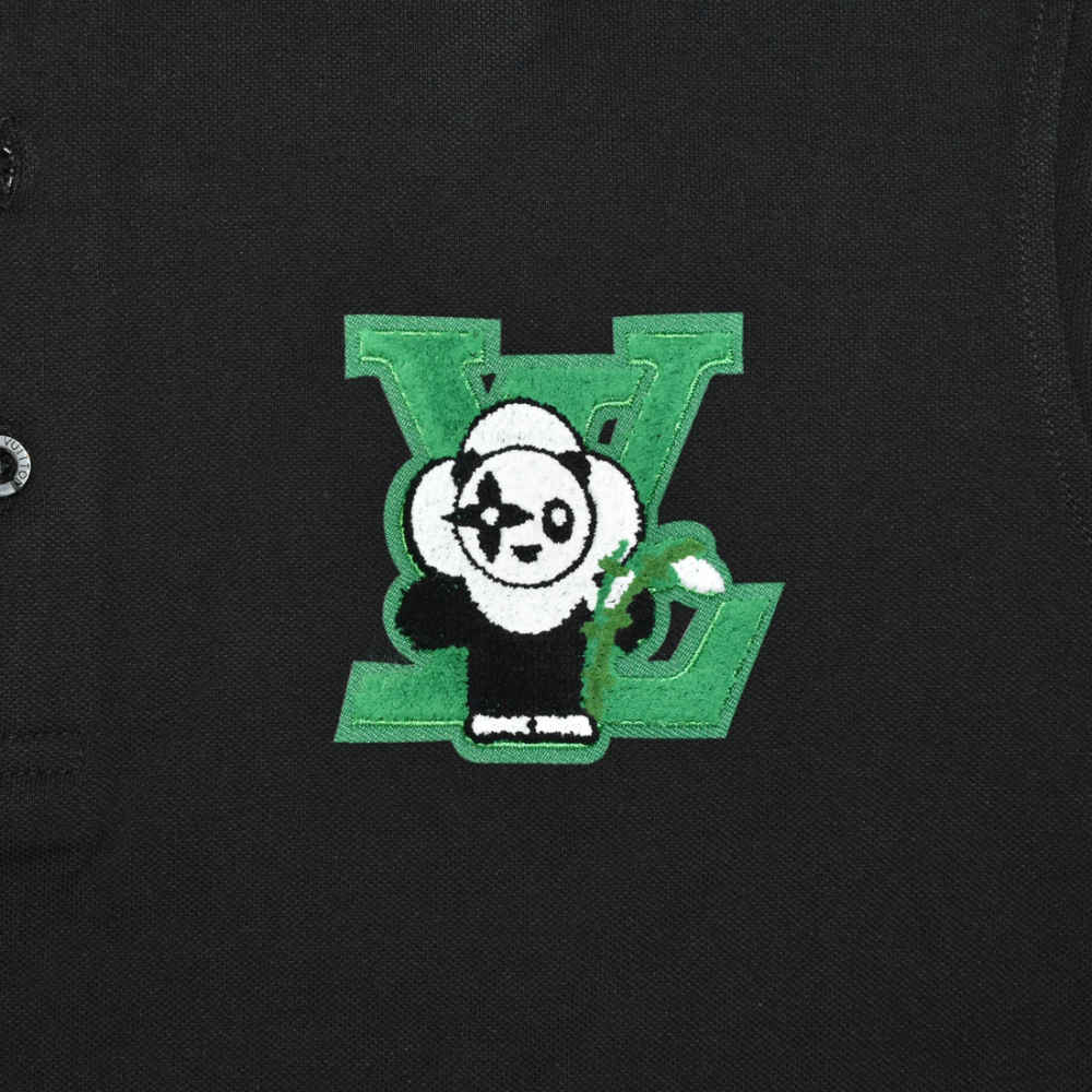Louis Vuitton Black Premium Quality Polo Tees-thumb-3