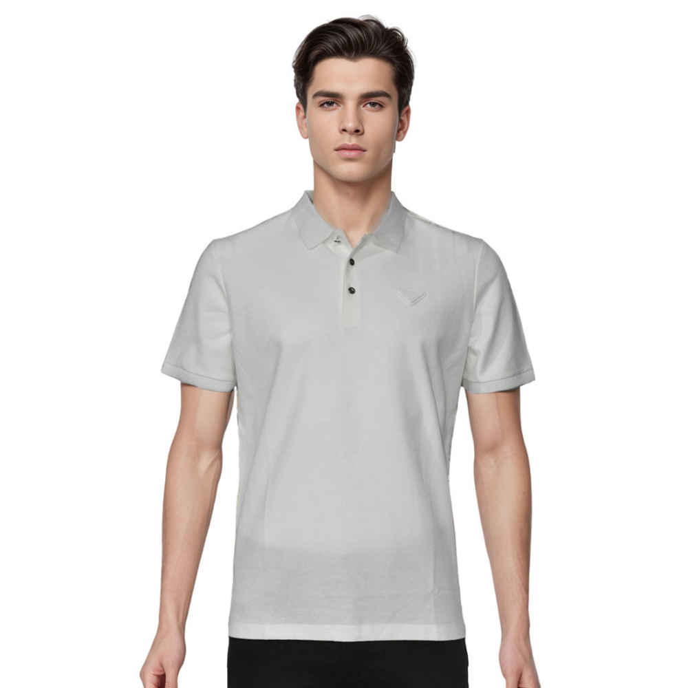 Prada White Premium Cotton Polo T-shirt-thumb-0